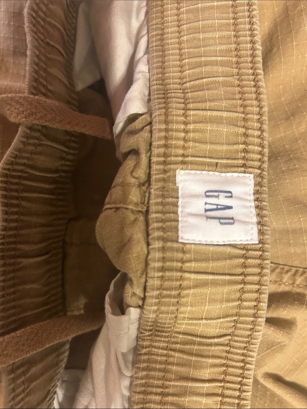 Men's Drawstring Ripstop Pants - Olive & Khaki - Picture 3 of 6